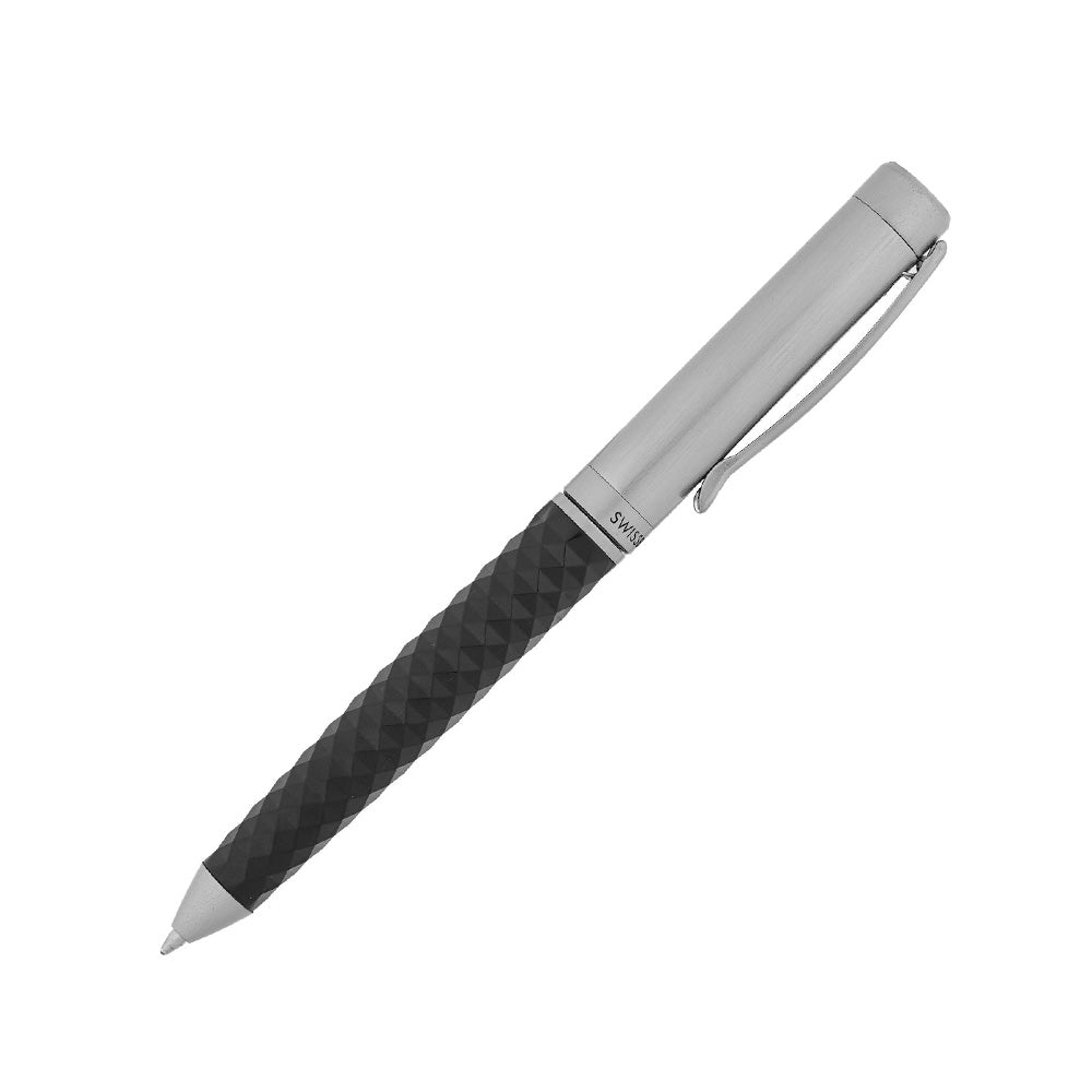 Swissbrand 2514 Black/Chrome Diamond-Shape with Chrome Trim Ballpoint Pen