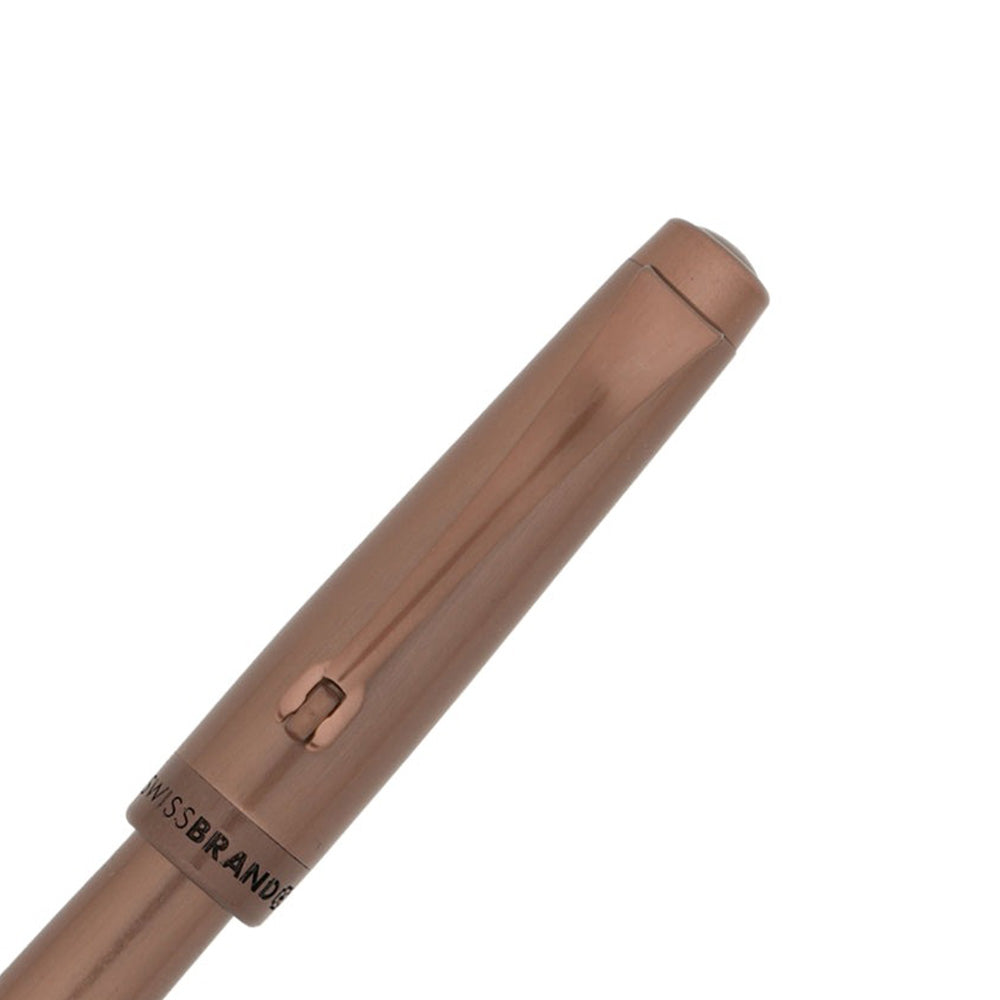 Swissbrand 2518 Matte Brown Lacquer with Matching Brown Trim Rollerball Pen