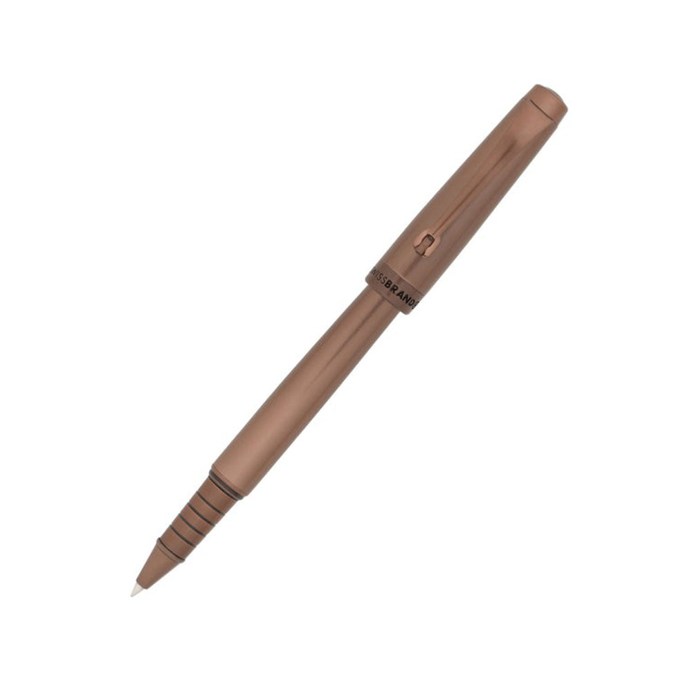 Swissbrand 2518 Matte Brown Lacquer with Matching Brown Trim Rollerball Pen