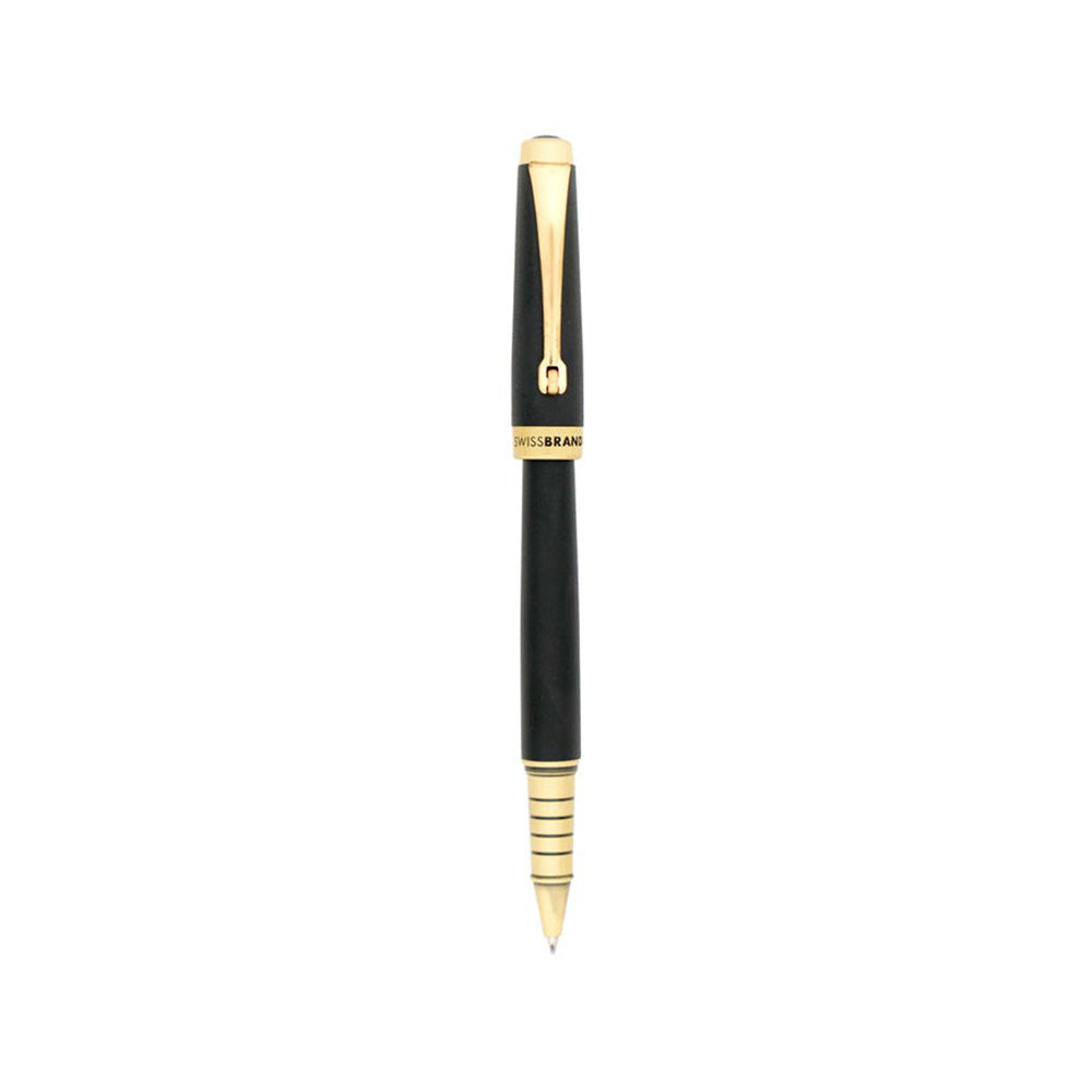 Swissbrand 2519 Matte Black Lacquer with Gold Trim Rollerball Pen
