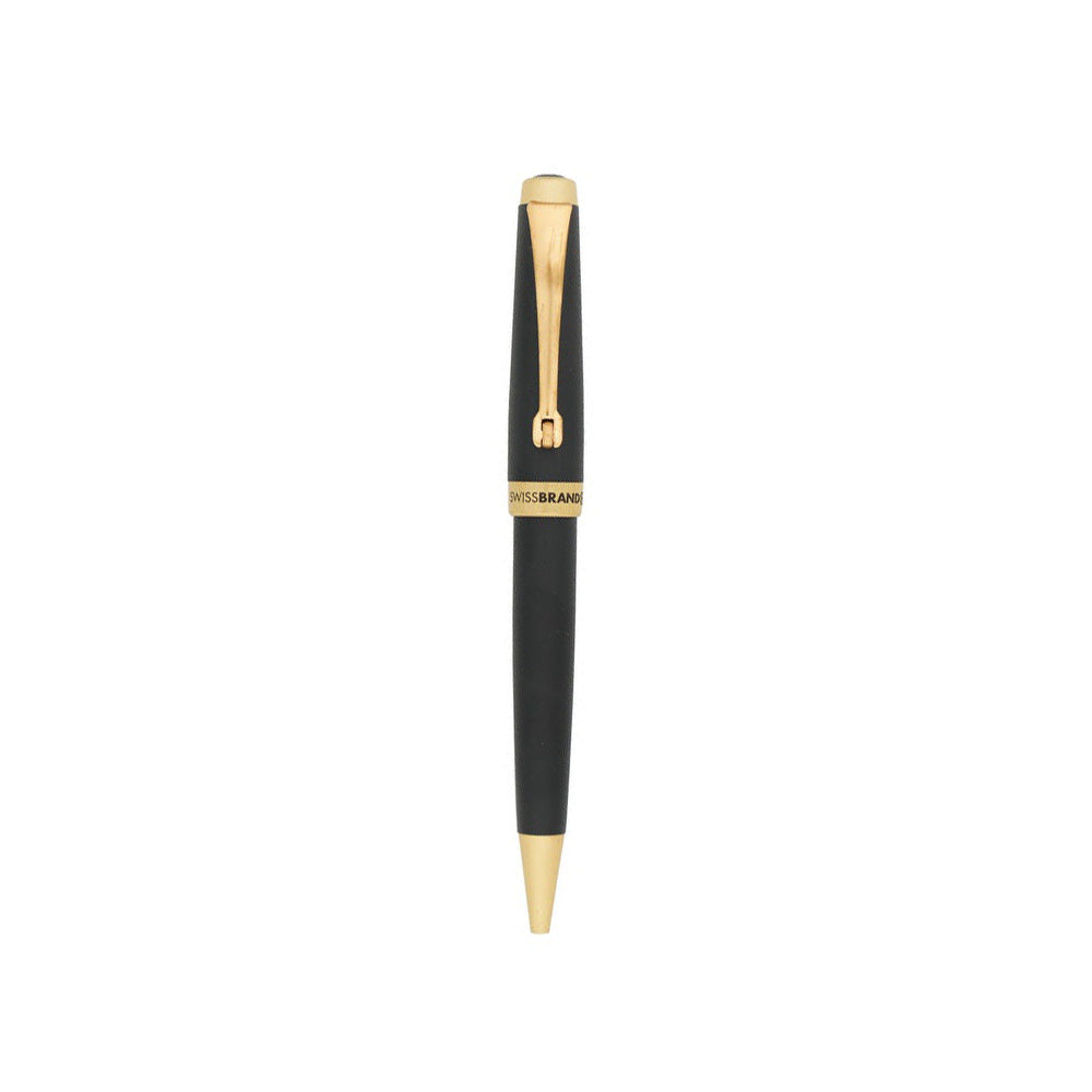 Swissbrand 2519 Matte Black Lacquer with Gold Trim Ballpoint Pen