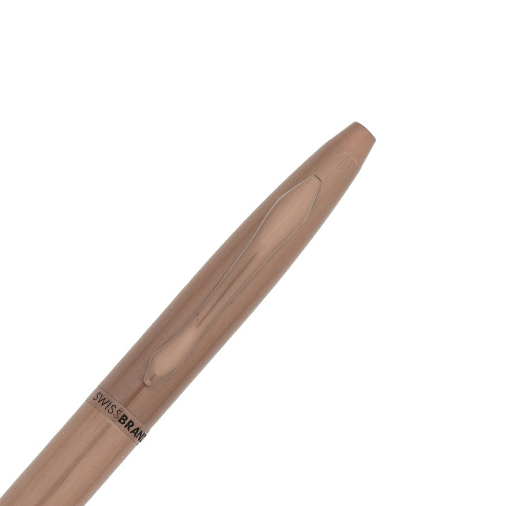 Swissbrand 2523 Matte Brown Lacquer with Matching Brown Trim Rollerball Pen