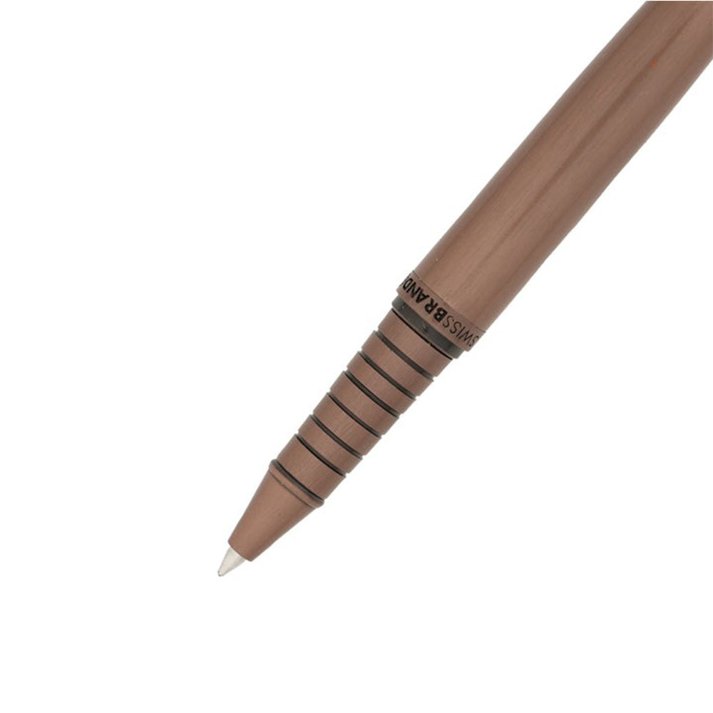 Swissbrand 2523 Matte Brown Lacquer with Matching Brown Trim Rollerball Pen