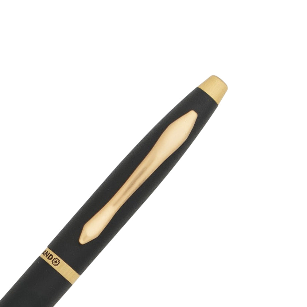 Swissbrand 2525 Matte Black Lacquer with Gold Trim Rollerball Pen