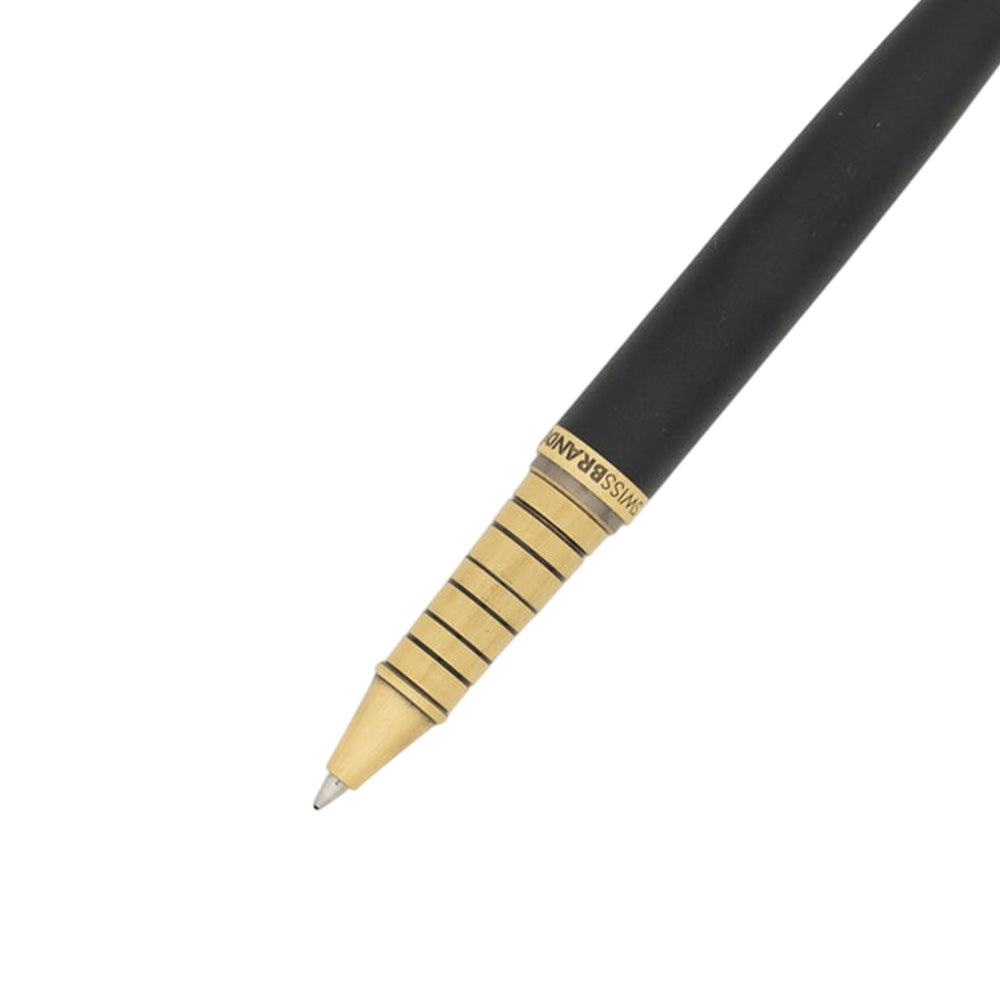 Swissbrand 2525 Matte Black Lacquer with Gold Trim Rollerball Pen