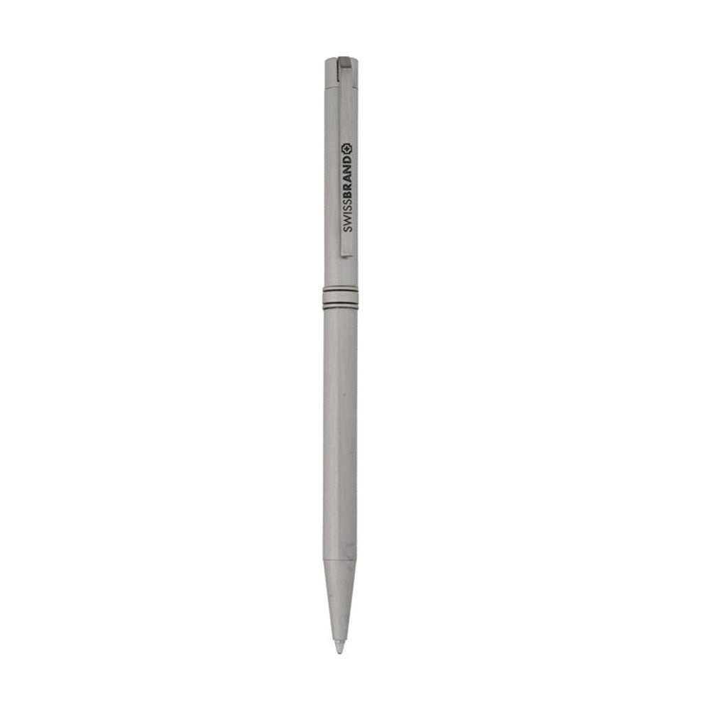 Swissbrand 2527 Matte Chrome Lacquer with Chrome Trim Ballpoint Pen