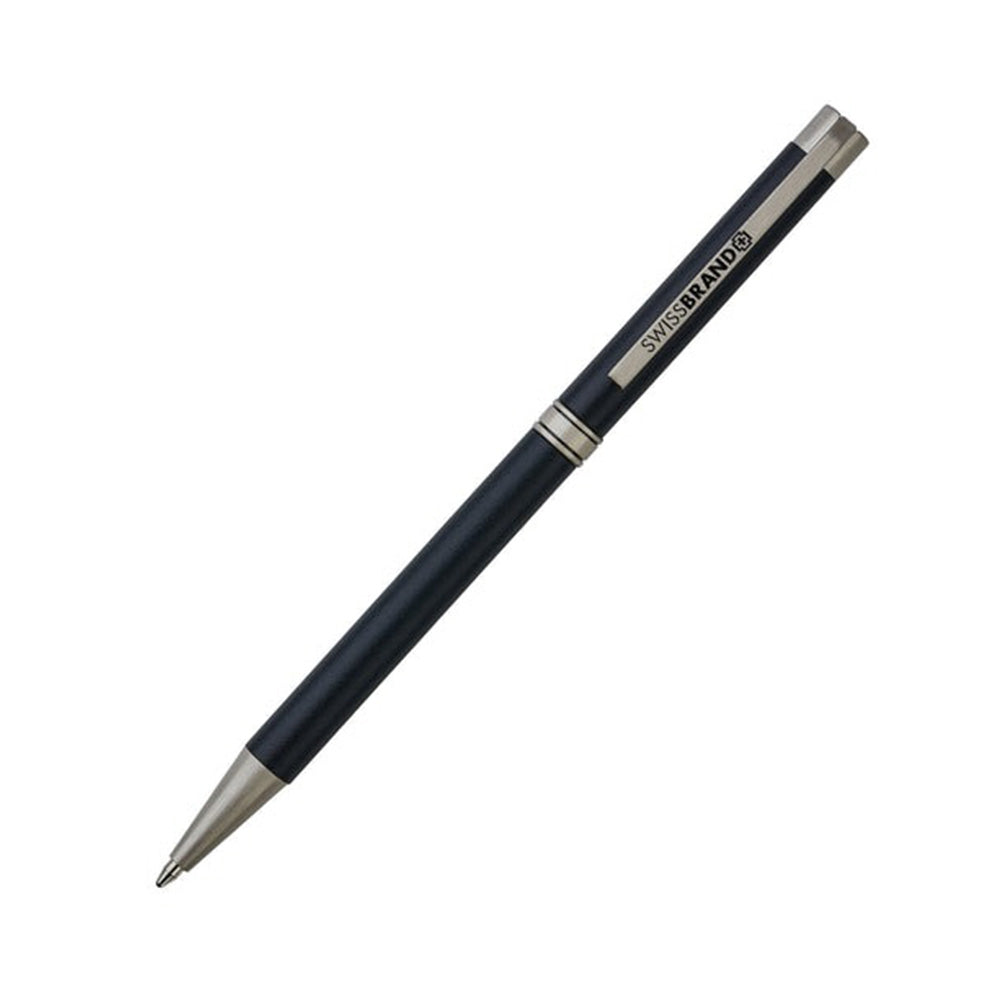 Swissbrand 2528 Matte Black Lacquer with Chrome Trim Ballpoint Pen