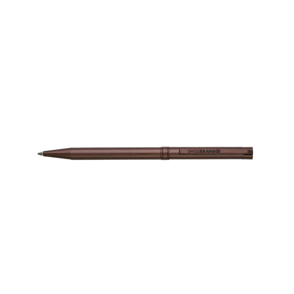 Swissbrand 2531 Matte Brown Lacquer with Brown Trim Ballpoint Pen
