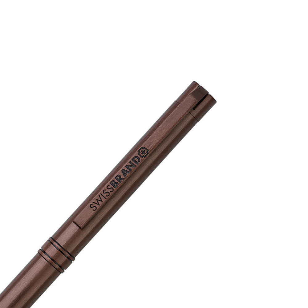 Swissbrand 2531 Matte Brown Lacquer with Brown Trim Ballpoint Pen