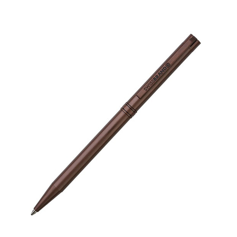 Swissbrand 2531 Matte Brown Lacquer with Brown Trim Ballpoint Pen