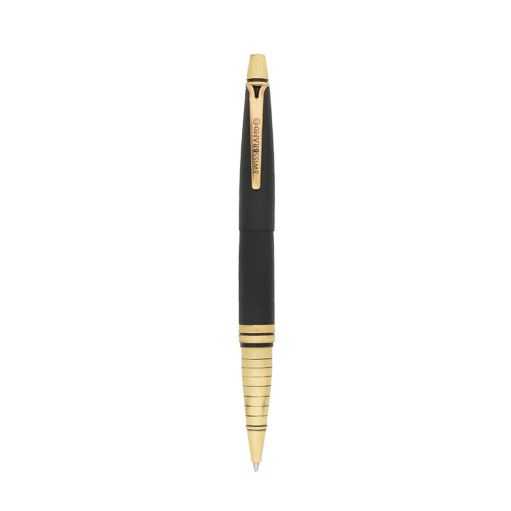 Swissbrand 2533-22 Matte Black Lacquer with Gold Trim Ballpoint Pen
