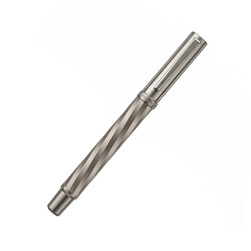 Swissbrand 2553 Ashler Arc Smoky Gunmetal Finish & Spiral Pattern GMT Rollerball Pen