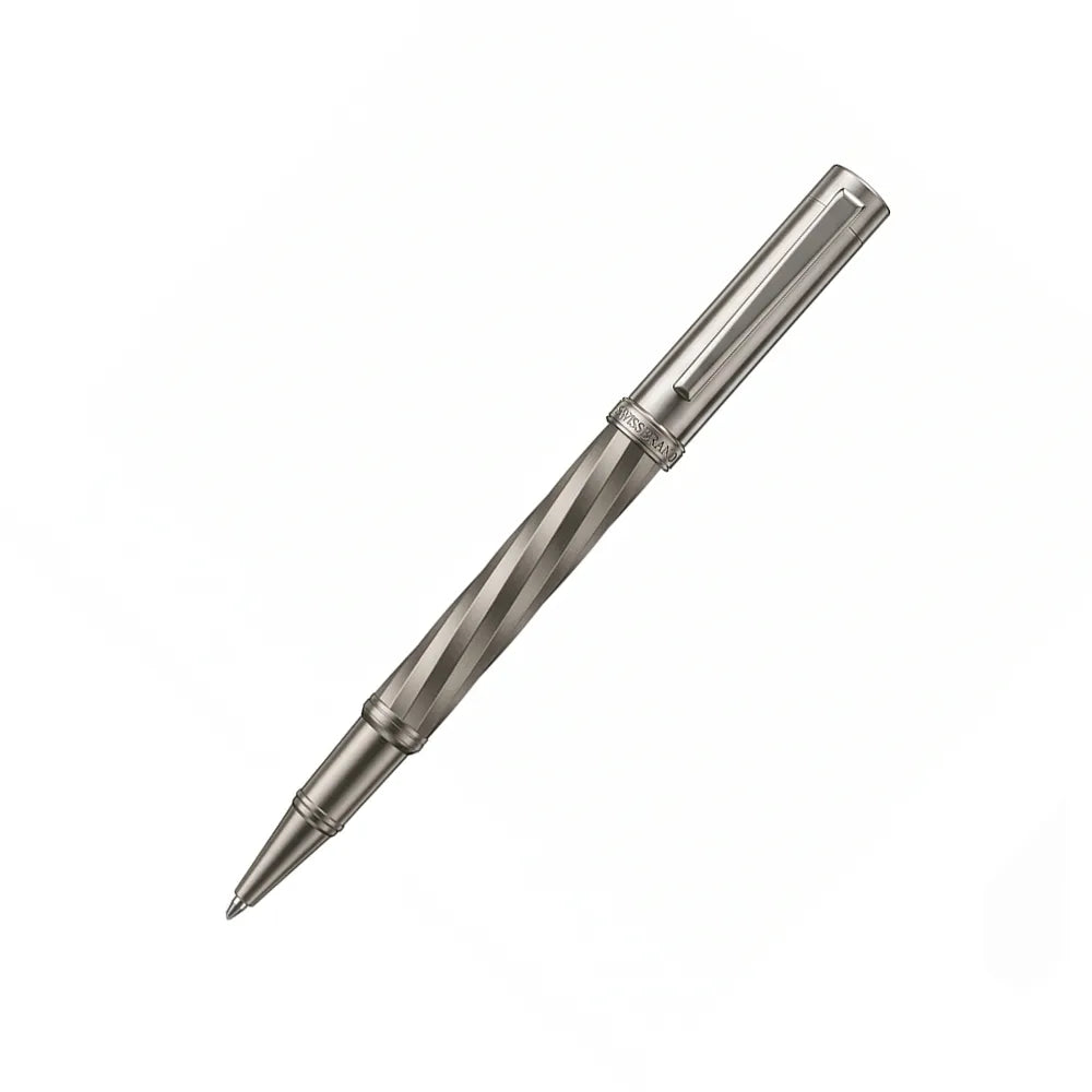 Swissbrand 2553 Ashler Arc Smoky Gunmetal Finish & Spiral Pattern GMT Rollerball Pen