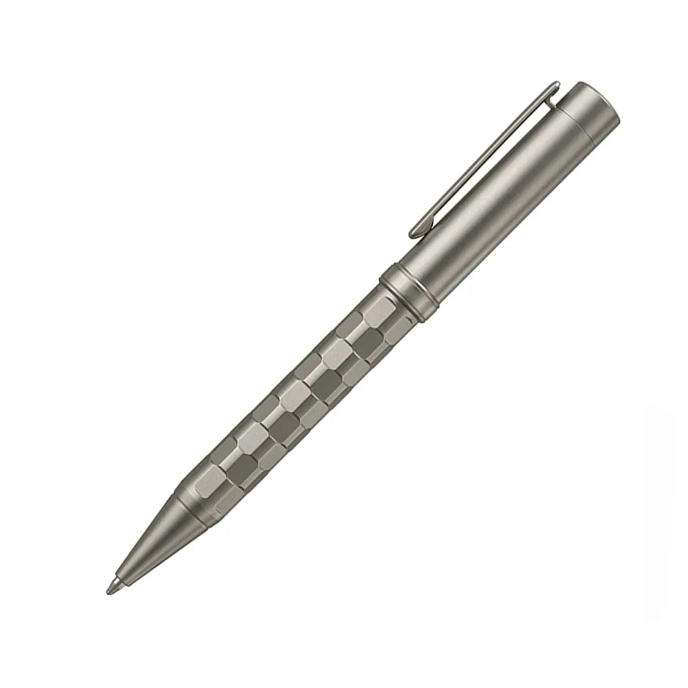 Swissbrand 2554 Ashler Tessera Gunmetal Finish & Square-Grid Pattern GMT Ballpoint Pen
