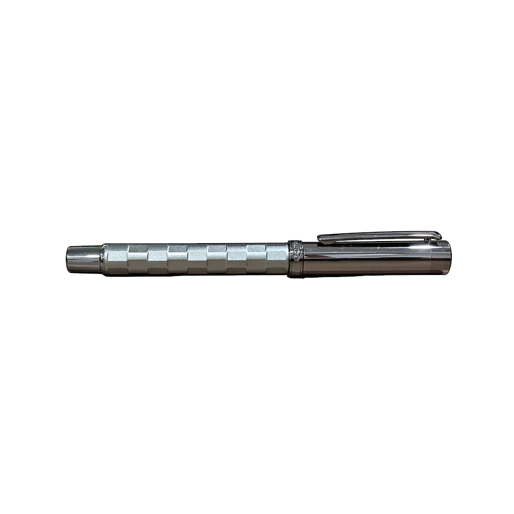 Swissbrand 2554 Ashler Tessera Gunmetal Finish & Square-Grid Pattern GMT Rollerball Pen