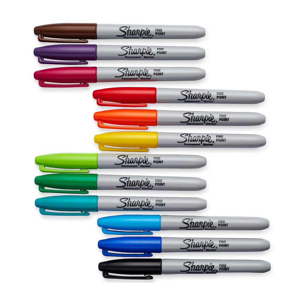 Sharpie Permanent Marker Fine Point Assorted Colour -Set of 12