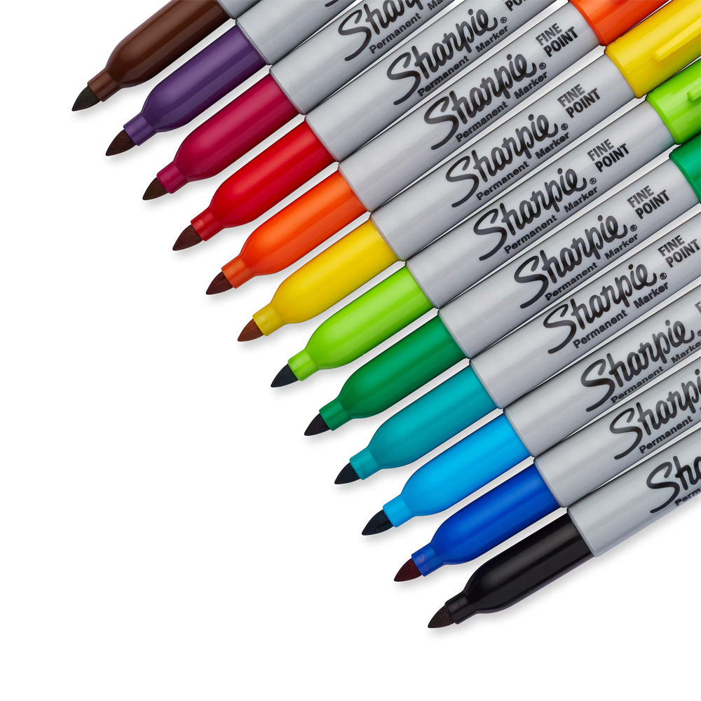 Sharpie Permanent Marker Fine Point Assorted Colour -Set of 12