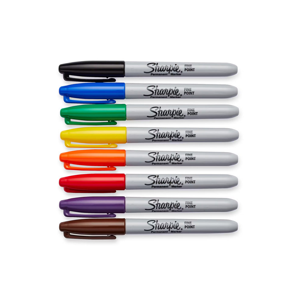 Sharpie Permanent Marker Fine Point Assorted 8 Colour Set