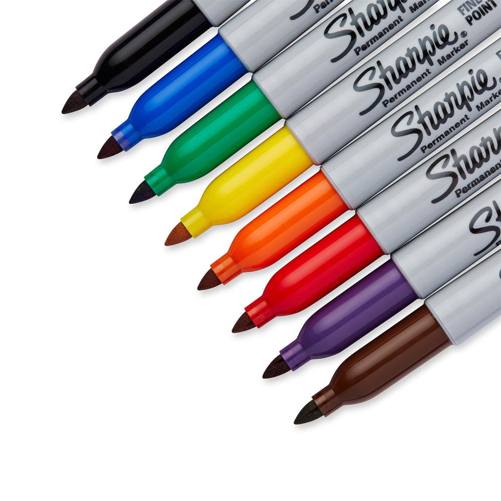 Sharpie Permanent Marker Fine Point Assorted 8 Colour Set