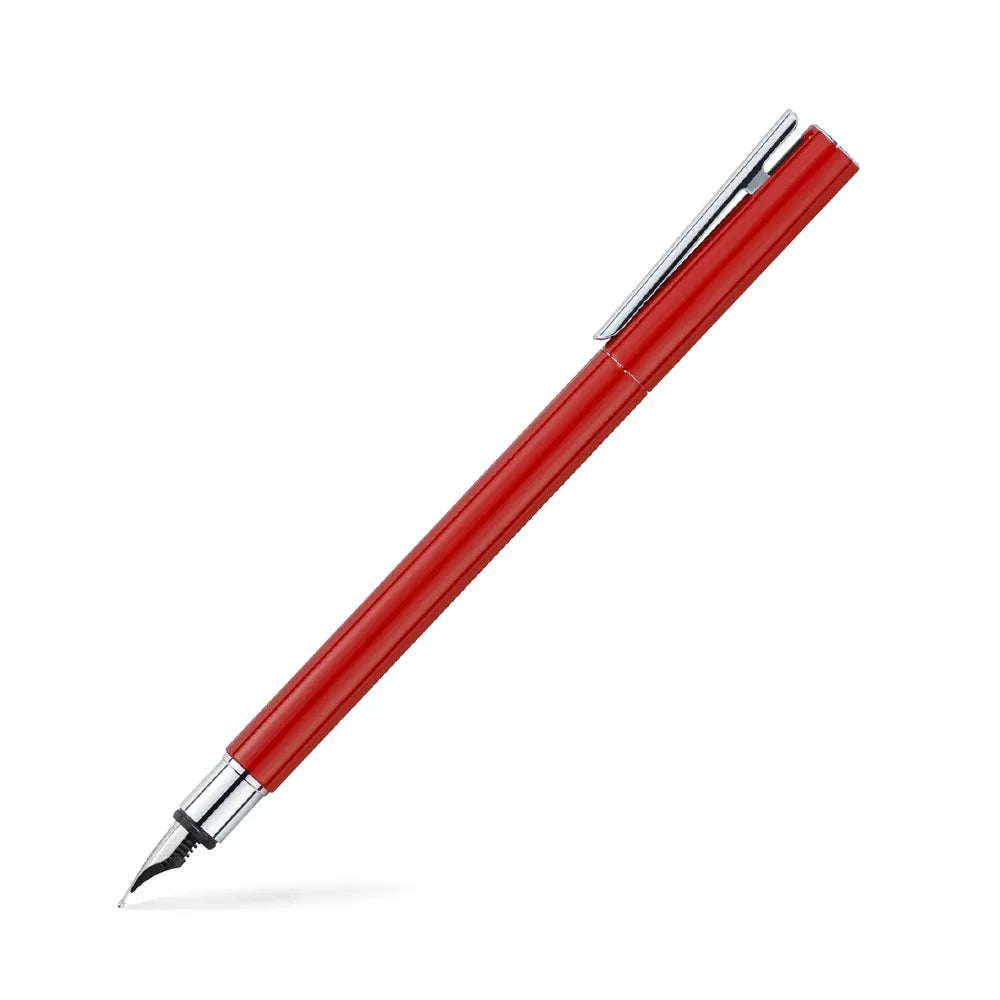 Faber-Castell Neo Slim Oriental Shiny Red with Chrome Trim Fountain Pen