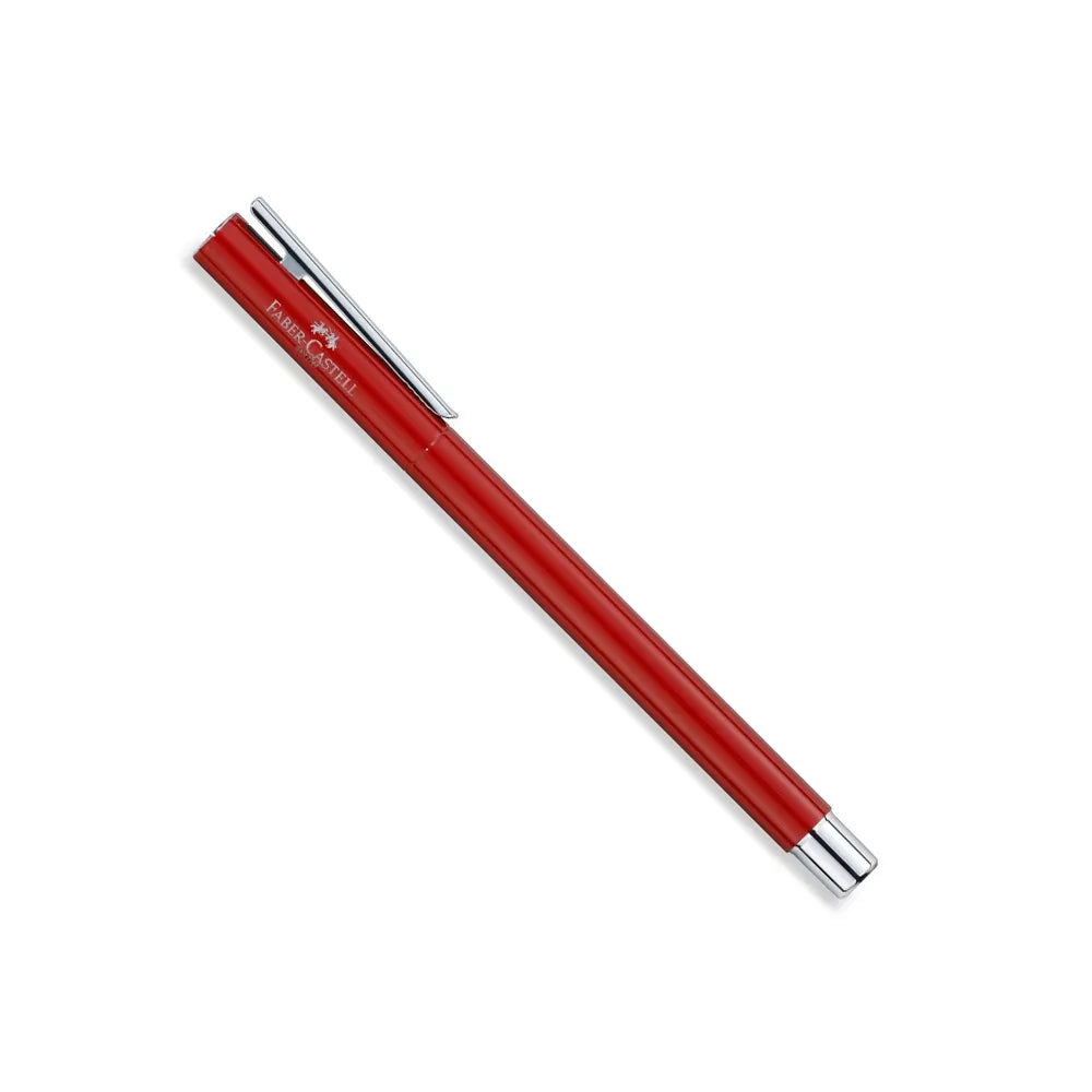 Faber-Castell Neo Slim Oriental Red with Chrome Trim Rollerball Pen