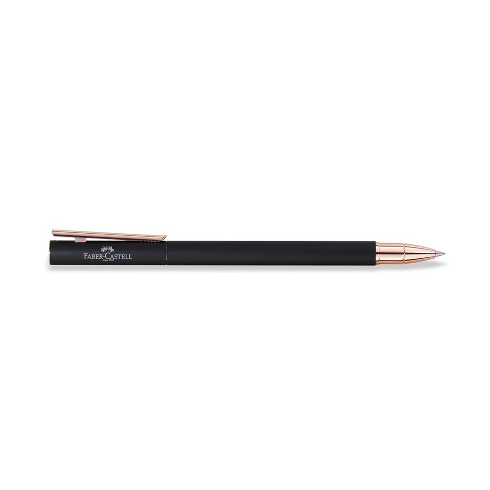 Faber-Castell Neo Slim Metal Black with Rose-Gold Trim Rollerball Pen