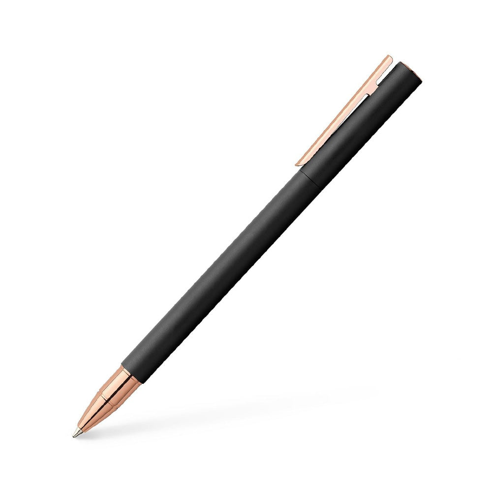 Faber-Castell Neo Slim Metal Black with Rose-Gold Trim Rollerball Pen