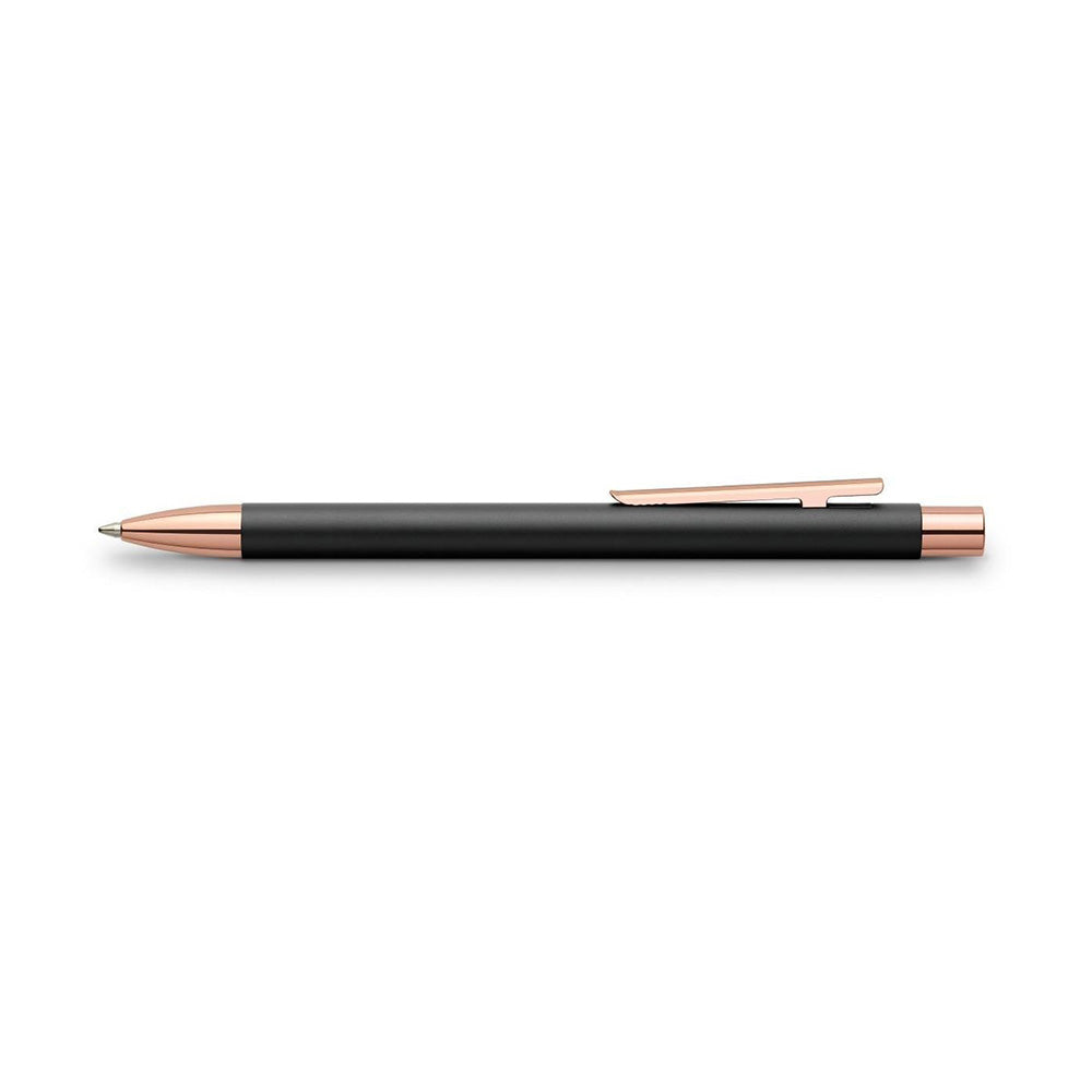 Faber-Castell Neo Slim Metal Matte Black with Rose-Gold Trim Ballpoint Pen