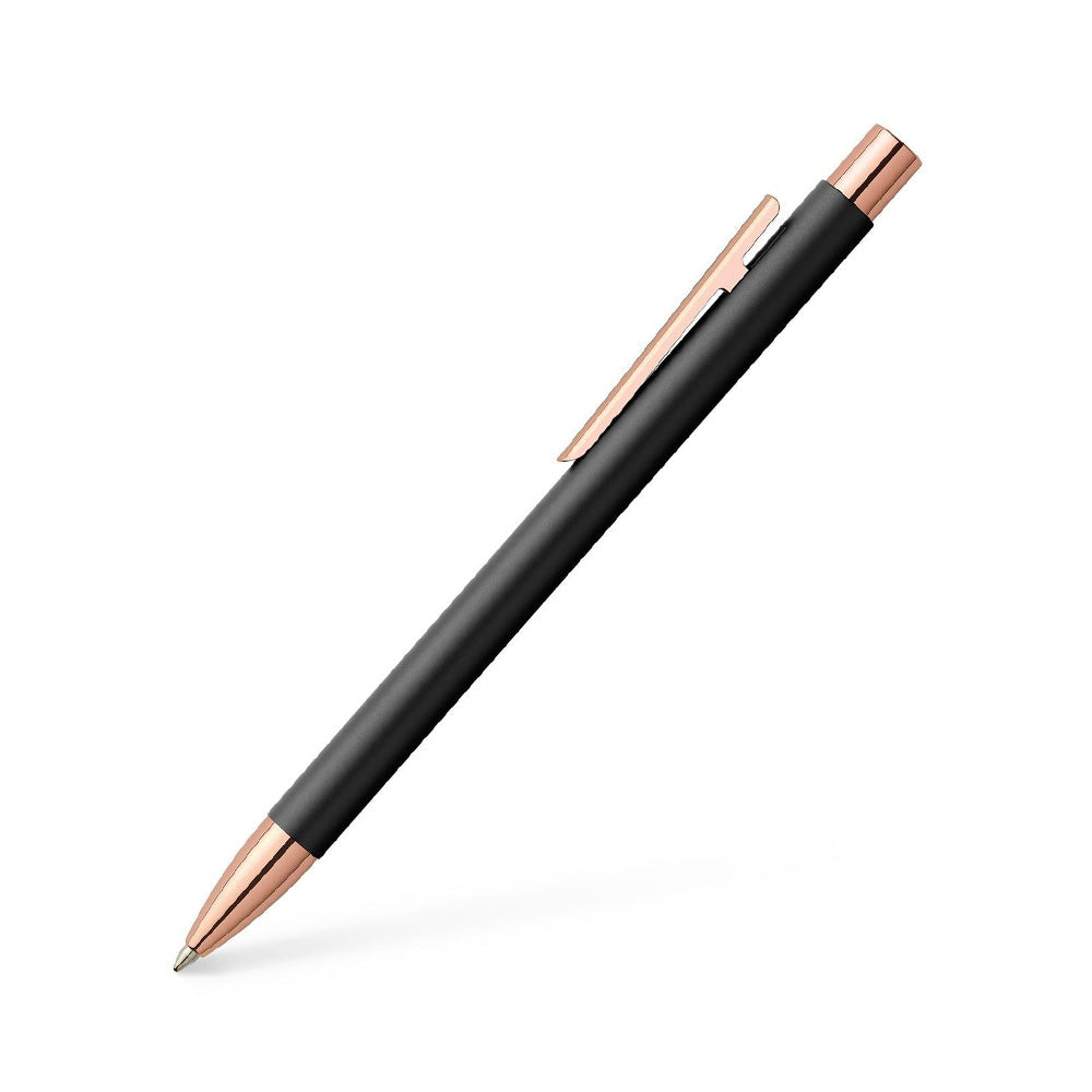 Faber-Castell Neo Slim Metal Matte Black with Rose-Gold Trim Ballpoint Pen