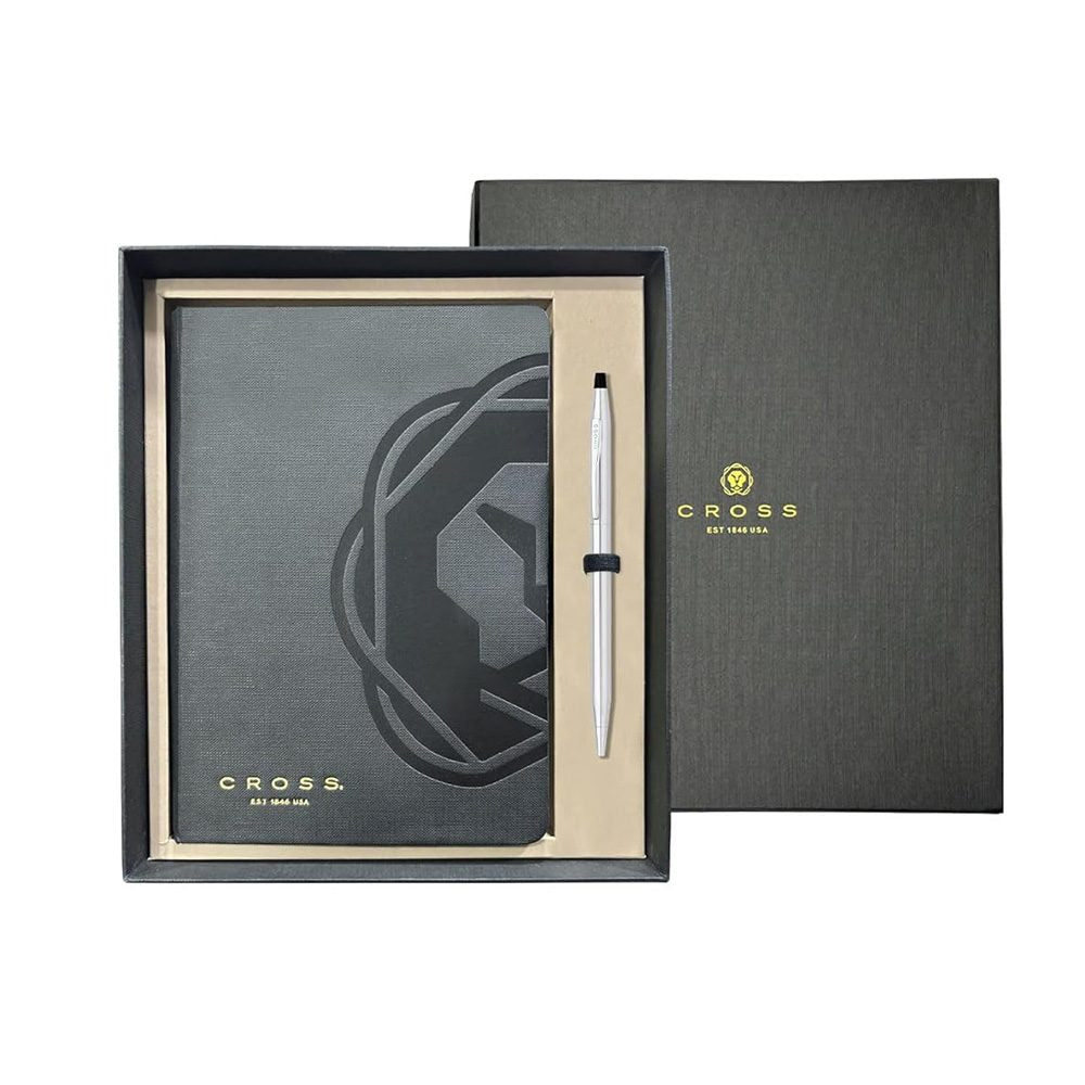 Cross Classic Century Lustrous Chrome BP + Executive A5 Notebook Black