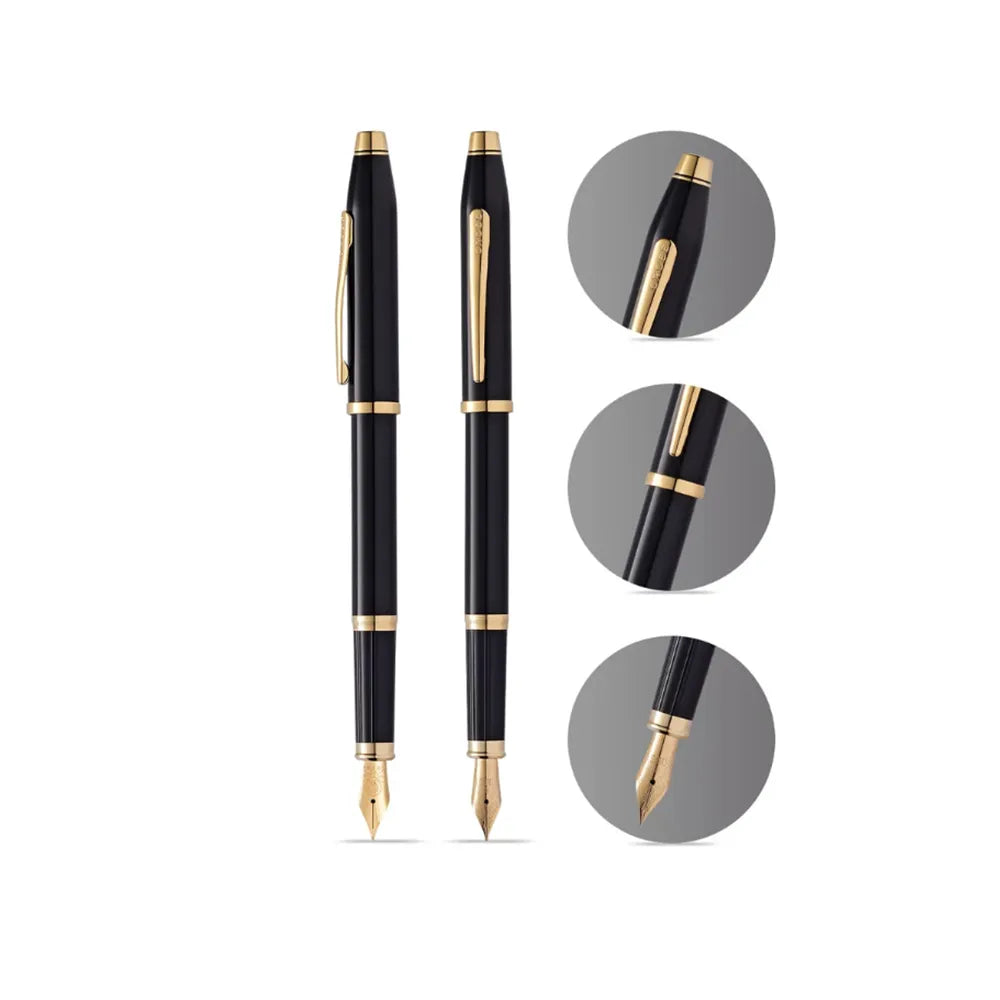 Cross Century II Black Lacquer with Gold Trim Fountain Pen