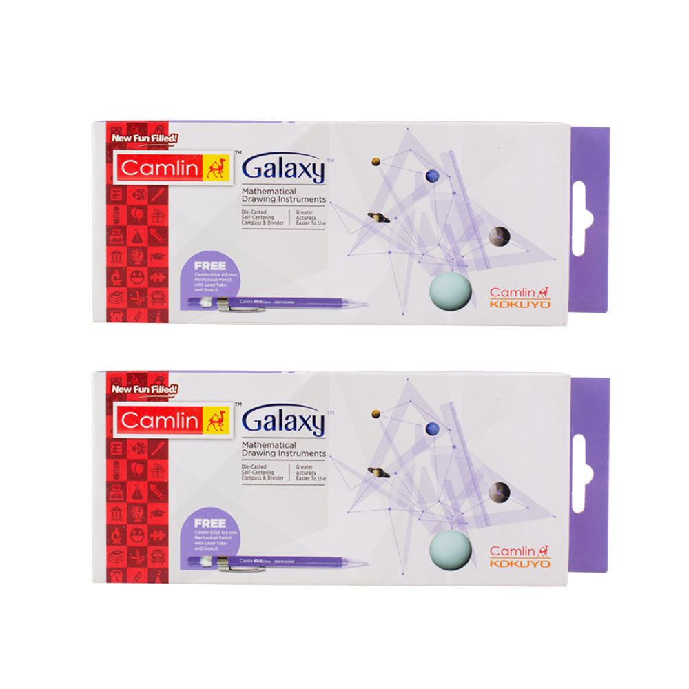 Camlin Galaxy Math Geometry Box - Purple (Pack of 2)