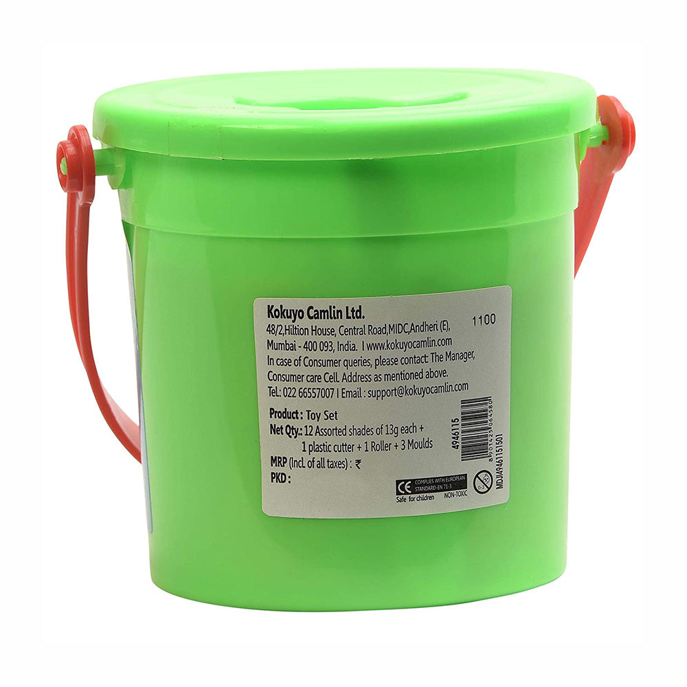 Camel Modelling Dough - 12 Shades (Multicolor), Camel modelling dough being soft and light is easier for kids below the age of 5 years to use. It is completely non-toxic and child safe. These are early education creative products that make learning fun for kids. Available in 12 bright colour with 3 3-d moulds Roller and cutter in an attractive green jar for easy use and storage. Soft vibrant and child safe colours 12 Fun colours Easy use and storage