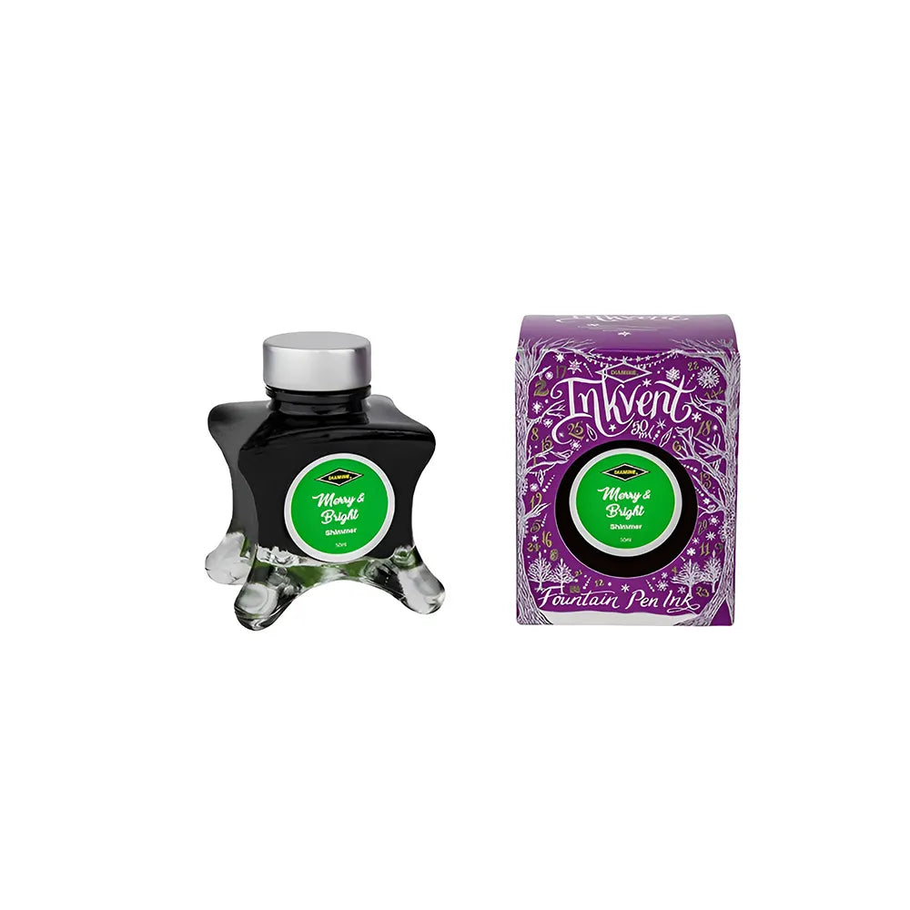 Diamine Inkvent Purple Edition Shimmer Ink 50ml Bottle - Merry & Bright