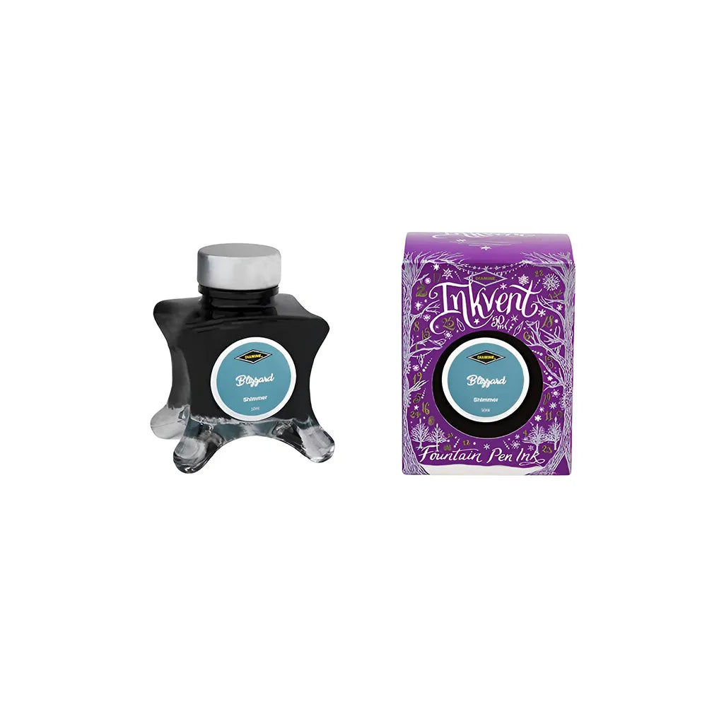 Diamine Inkvent Purple Edition Shimmer Ink 50ml Bottle - Blizzard