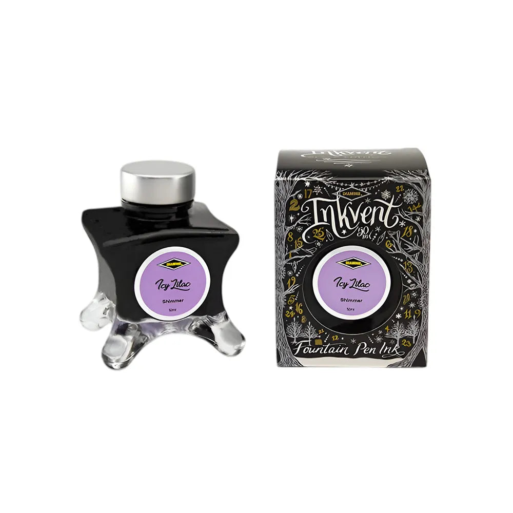 Diamine Inkvent Black Edition Shimmer Ink 50ml Bottle - Icy Lilac