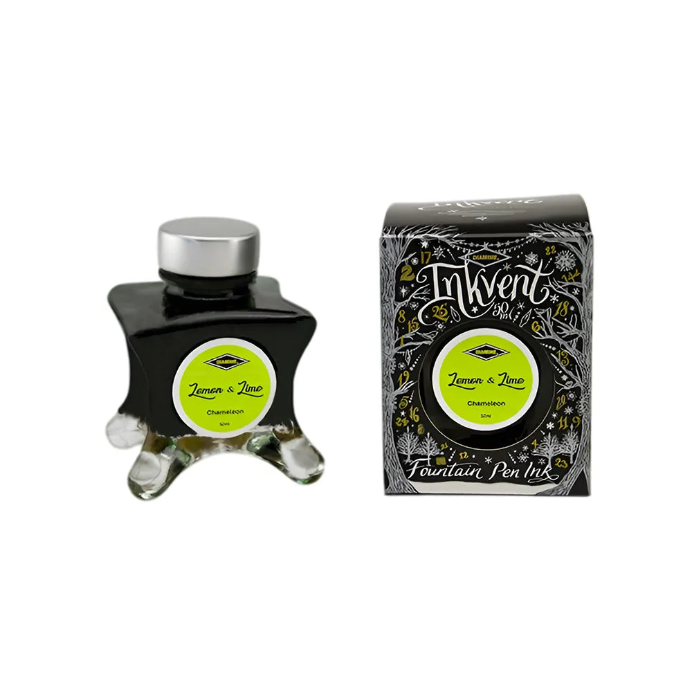 Diamine Inkvent Black Edition Chameleon Ink 50ml Bottle - Lemon & Lime
