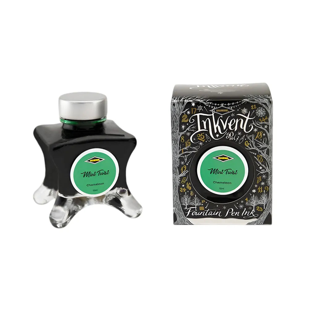 Diamine Inkvent Black Edition Chameleon Ink 50ml Bottle - Mint Twist