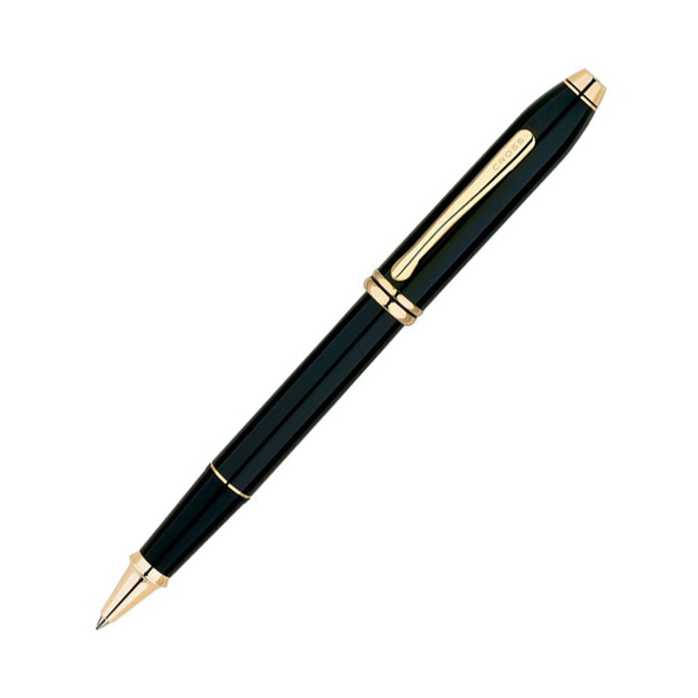 Cross Townsend Classic Black Lacquer with 23kt Gold-Plated Trim Rollerball Pen