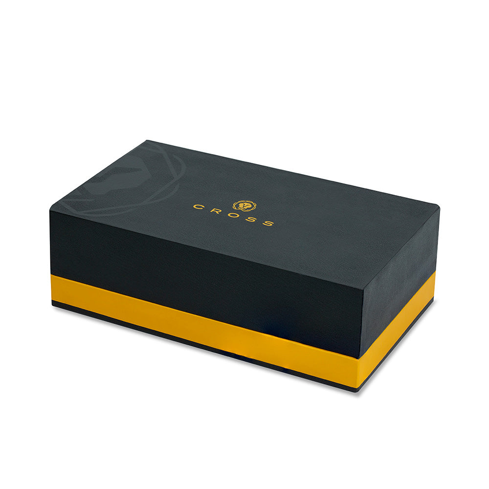 Cross Townsend Classic Black Lacquer Gold Trim Fountain Pen - 18Kt Medium Nib