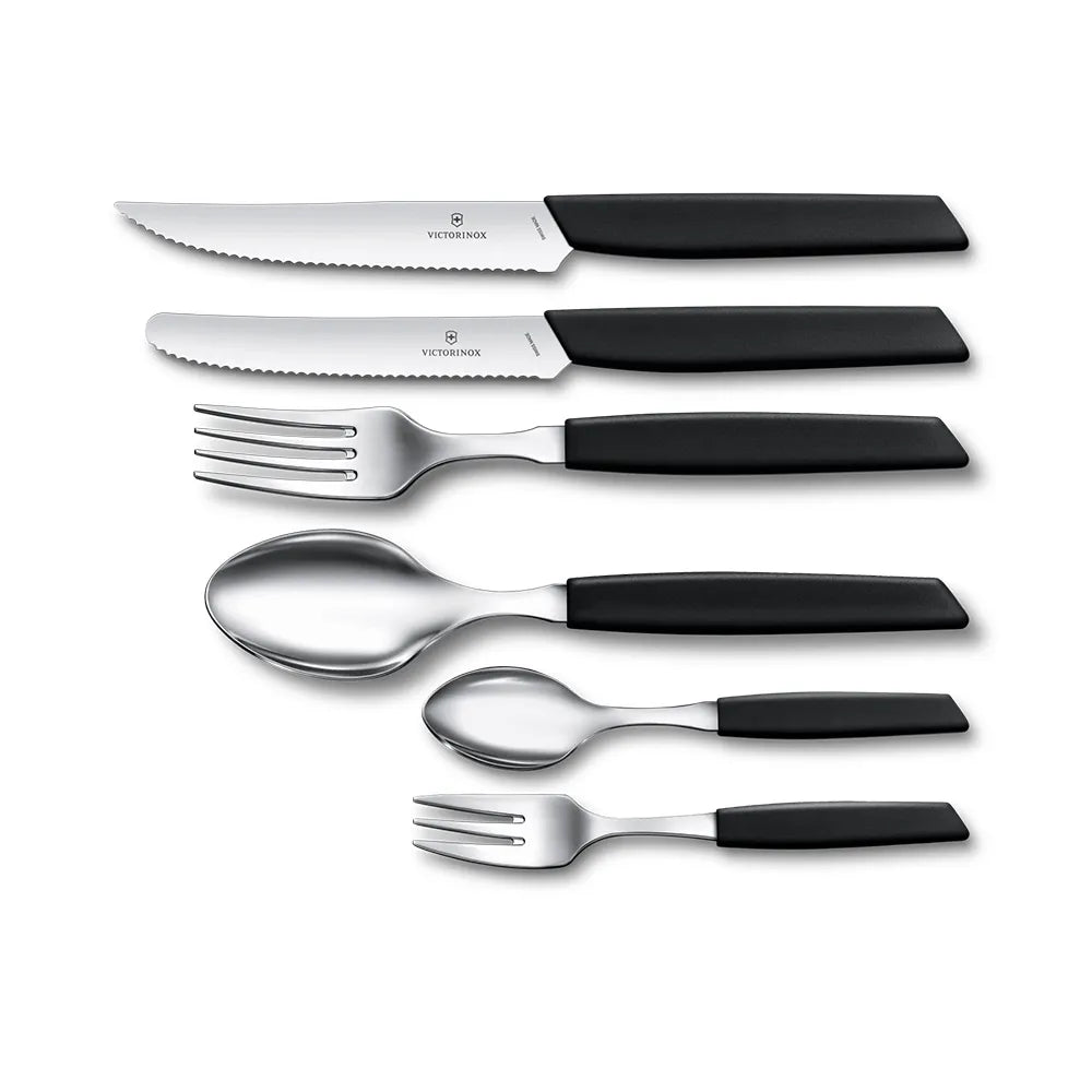 Victorinox Swiss Modern Tomato and Table Knife Wavy Edge 11cm - Black