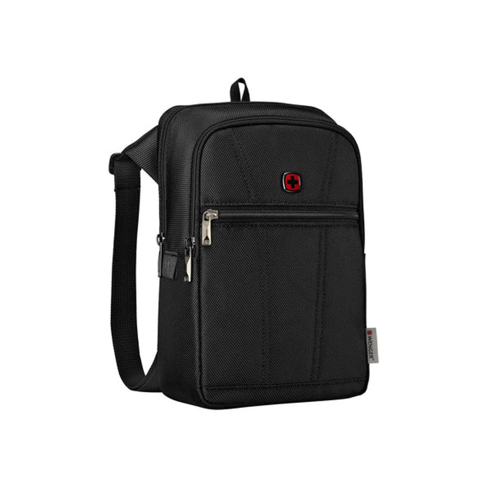 Wenger BC First Vertical Crossbody Bag - Black Swiss Designed with Blend of Style and Function