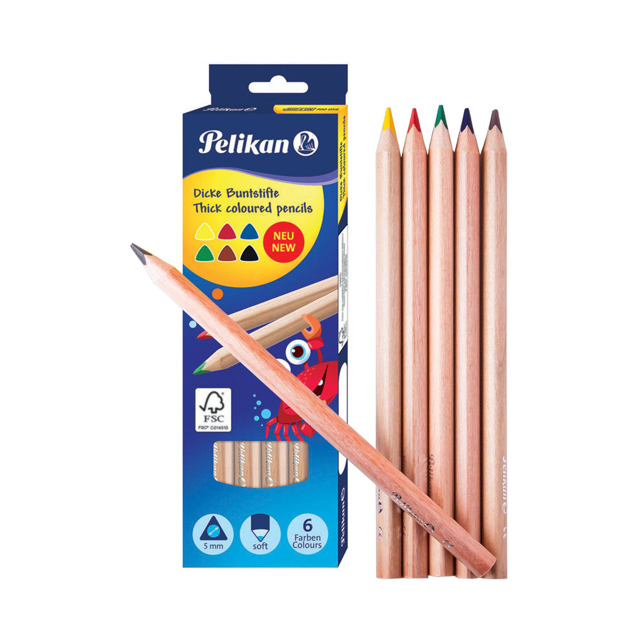 Pelikan Thick Colored Pencils 6pcs (Pack of 2)