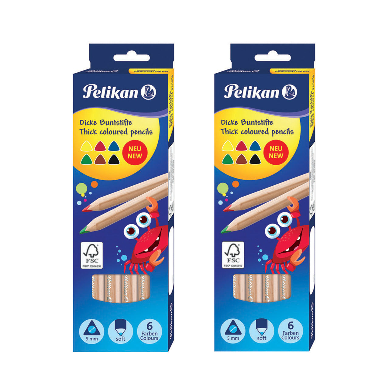 Pelikan Thick Colored Pencils 6pcs (Pack of 2)