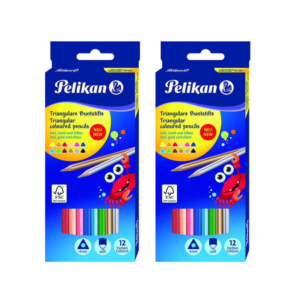 Pelikan Triangular Colored Pencils 12pcs (Pack of 2)