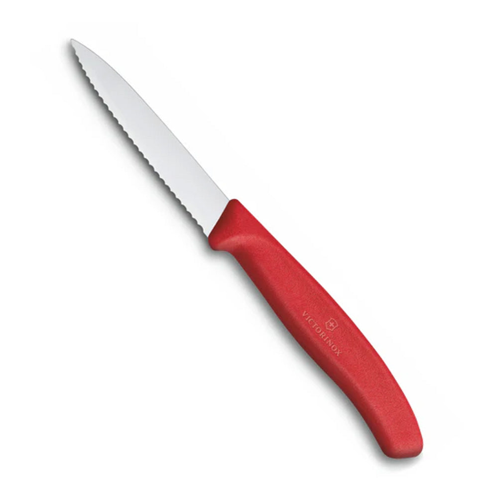 Victorinox Swiss Classic Paring Knife Wavy Edge Pointed Tip 8cm - Red