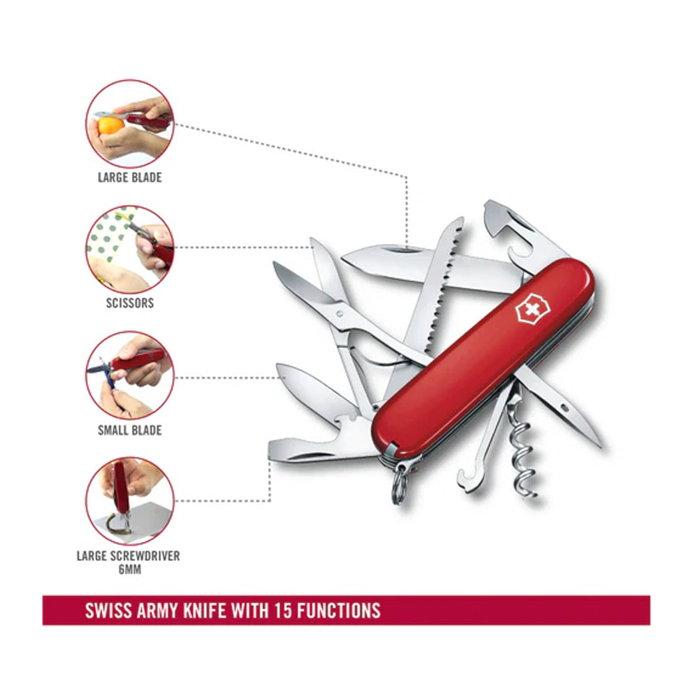 Victorinox Swiss Army Knife - Huntsman- 15 Functions 91mm Red