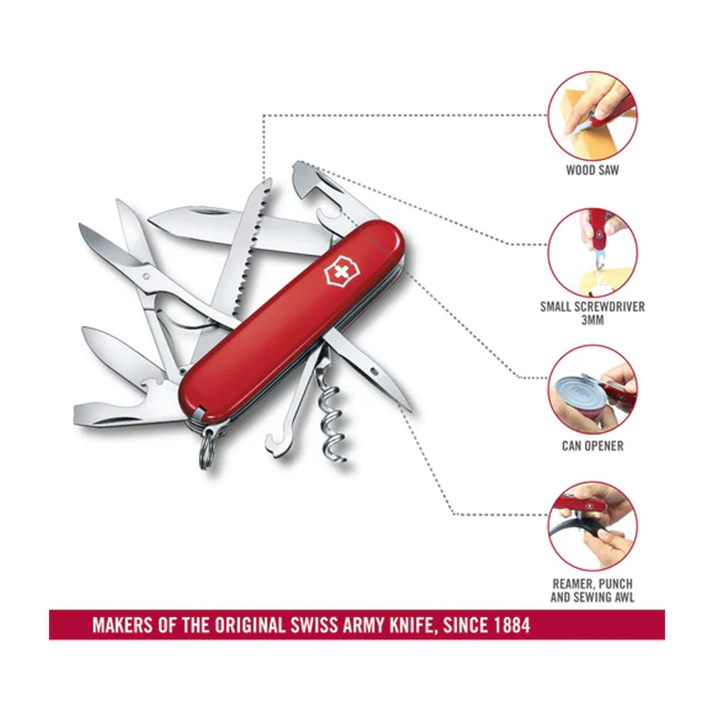 Victorinox Swiss Army Knife - Huntsman- 15 Functions 91mm Red
