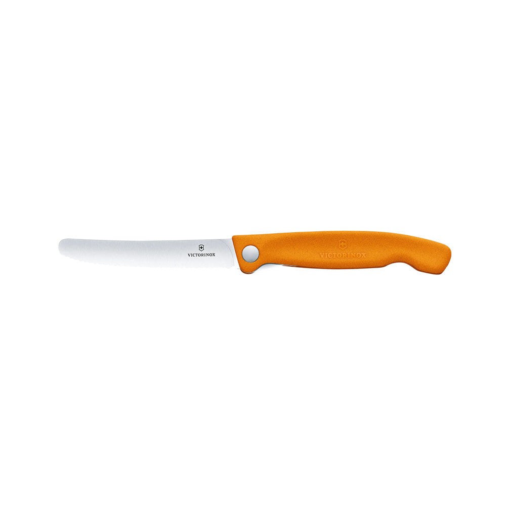 Victorinox Swiss Classic Foldable Paring Knife Wavy Edge 13cm - Orange