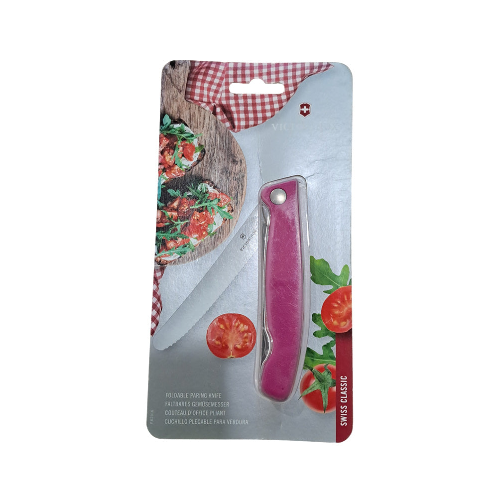 Victorinox Swiss Classic Foldable Paring Knife Wavy Edge 13cm - Pink